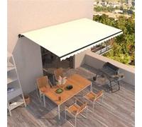 vidaXL Store manuel rétractable 500x300 cm Crème
