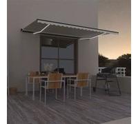 vidaXL Luifel handmatig uittrekbaar met LED 500x300 cm crÃmekleurig3069142 Crème G