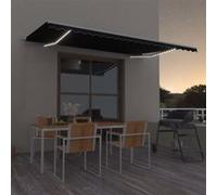 vidaXL Store manuel rétractable avec LED 500x350 cm Anthracite