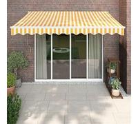 vidaXL Marquise rétractable 3,5x2,5 m tissu et aluminium jaune et blanc
