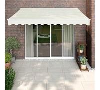 vidaXL Marquise rétractable 3 x 2,5 m Tissu et aluminium Crème