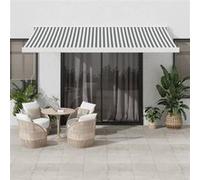 vidaXL Auvent rétractable 4,5x3 m en tissu et aluminium Anthracite et blanc