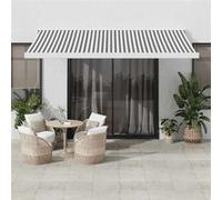 vidaXL Auvent rétractable Anthracite et blanc 4x3 m Tissu et aluminium