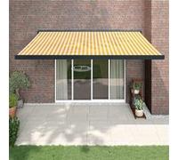 VidaXL Extension d'auvent 4x3 m tissu et aluminium jaune et blanc