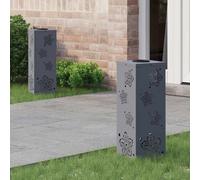 vidaXL Lumière de chemin LED solaire 2 pcs Anthracite