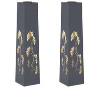 vidaXL Lumière solaire de chemin à LED 2 pcs Anthracite Acier laminé à froid