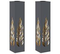 vidaXL Lumière solaire de chemin à LED 2 pcs Anthracite Acier laminé à froid