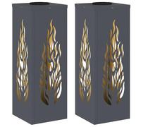 vidaXL Lumière solaire de chemin à LED 2 pcs Anthracite Acier laminé à froid
