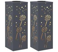 vidaXL Lumière solaire de chemin à LED 2 pcs Anthracite Acier laminé à froid