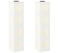 vidaXL Lumière solaire de chemin LED 2 pcs Blanc Acier laminé à froid