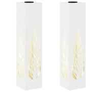 vidaXL Lumière solaire de chemin LED 2 pcs Blanc Acier laminé à froid
