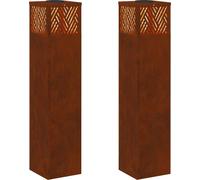 vidaXL Lumière de chemin solaire LED 2 pcs bronze acier résistant aux intempéries