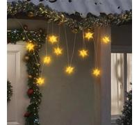 vidaXL Lumière de Noël 10 LED, Éclairage d'Étoile de Noël Suspendu, Décoration Lumineuse de Noël Fête Intérieur Extérieur, Moderne, Jaune 10 cm Jaune G