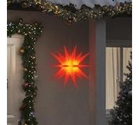 vidaXL Lumière de Noël avec LED Pliable, Éclairage d'Étoile de Noël Suspendu, Décoration Lumineuse de Noël Intérieur 356187 Rouge G