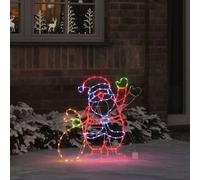 vidaXL Lumière du Père Noël Multicolore 58.5 x 60 x 1.3 cm Fer, Salon, déco Traditionnelle, lumières de fête, Ornements festifs, déco d'hiver, Guirlande LED, Touche intérieure