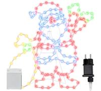 vidaXL Décoration lumineuse Lumière du Père Noël Multicolore Fer LED 58.5×60×1.3 cm Intérieur