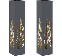 vidaXL Lumière solaire de chemin à LED 2 pcs Anthracite Acier laminé à froid