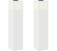 vidaXL Lumière solaire de chemin LED 2 pcs Blanc Acier laminé à froid