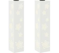 vidaXL Lumière solaire de chemin LED 2 pcs Blanc Acier laminé à froid