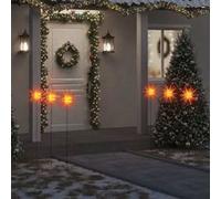 vidaXL Étoiles de Moravie avec piquets 3 pcs LED pliable rouge 35 cm