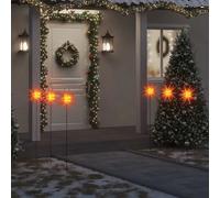 vidaXL Étoiles de Moravie avec piquets 3 pcs LED pliable rouge 35 cm