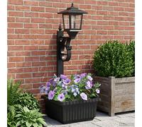 vidaXL Luminaire de Bornes avec Planteur Noir 29 x 28 x 74 cm