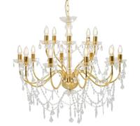 Lustre 2 couches Doré 15 ampoules E14