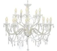 Vidaxl Lustre 2 Couches Blanc 15 Ampoules E14