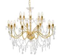 Lustre 2 couches Doré 15 ampoules E14