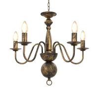 vidaXL Lustre 5 Ampoules Lampe Suspendue Lustre Luminaire Eclairage Intérieur Salon Salle de Séjour Salle à Manger Chambre à 281615