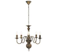 vidaXL Lustre 5 Ampoules Lampe Suspendue Lustre Luminaire Eclairage Intérieur Salon Salle de Séjour Salle à Manger Chambre à Coucher Maison