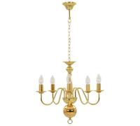 vidaXL Lustre 5 Ampoules Plafonnier Lampe Suspendue Luminaire Eclairage Salon Salle de Séjour Salle à Manger Chambre à Coucher Maison Intérieur Doré