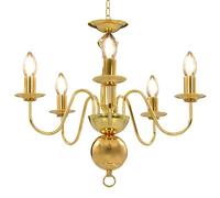 vidaXL Lustre 5 Ampoules Plafonnier Lampe Suspendue Luminaire Eclairage Salon Salle de Séjour Salle à Manger Chambre à Coucher Maison Intérieur Doré