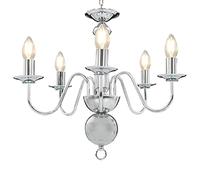 vidaXL Lustre 5 Ampoules Plafonnier Lampe Suspendue Luminaire Eclairage Salon Salle de Séjour Salle à Manger Chambre à Coucher Maison Intérieur Argenté