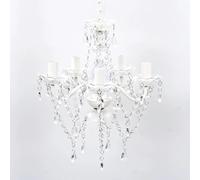 vidaXL Lustre 240309 – 5 ampoules en cristal transparent, plafonnier salon/chambre – Incolore G