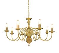 vidaXL Lustre 8 Ampoules Plafonnier Lampe Suspendue Luminaire Eclairage Salon Salle de Séjour Salle à Manger Chambre à Coucher Maison Intérieur Doré