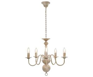vidaXL Lustre Antique 5 Ampoules Lampe Suspendue Eclairage Luminaire Chandelier de Plafond Salon Salle à Manger Chambre Maison Intérieur