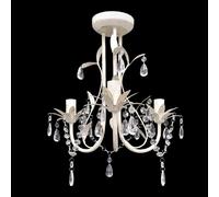 VidaXL Lustre Cristaux Blanc