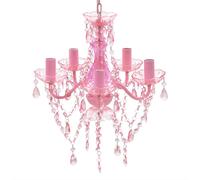 vidaXL Lustre en cristal 240310 classique 5 feux Rose