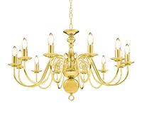 vidaXL Lustre suspendu doré 12 ampoules Luminaire intérieur