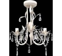 vidaXL Lustre en Cristal Plafonnier Lampe Suspendue Eclairage Luminaire Salon 240686 Blanc G