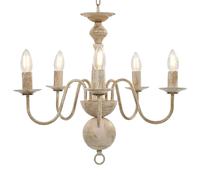 VidaXL Lustre métal - Blanc antique