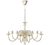vidaXL Lustre Métal Blanc Antique 8 Ampoules E14 Suspension Plafonnier
