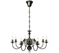 vidaXL Lustre en métal noir antique 8 ampoules E14 241384