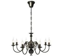 vidaXL Lustre en métal noir antique 8 ampoules E14 241384