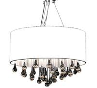 vidaXL Lustre Plafonnier 60345 - Moderne Cristal 85 cristaux 3 bougies - Blanc