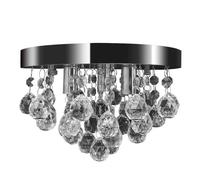 vidaXL Lustre plafonnier contemporain 240688 Cristal lampe suspendue Chrome