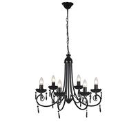 vidaXL Lustre suspendu Noir 6 douilles d'ampoule
