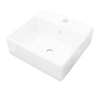 vidaXL Lavabo évier en céramique avec trop-plein et trou de robinet 41 x 41 cm