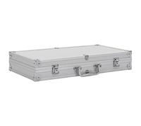 vidaXL Mallette pour Arme à Feu Malette Pistolet Malette Arme de Poing Valise à Pistolet Coffre à Pistolet Malette de Rangement Aluminium ABS Argenté